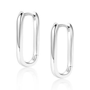 Silver Earrings Small Hoop Earrings for Women Trendy Silver Minimalist Geometric